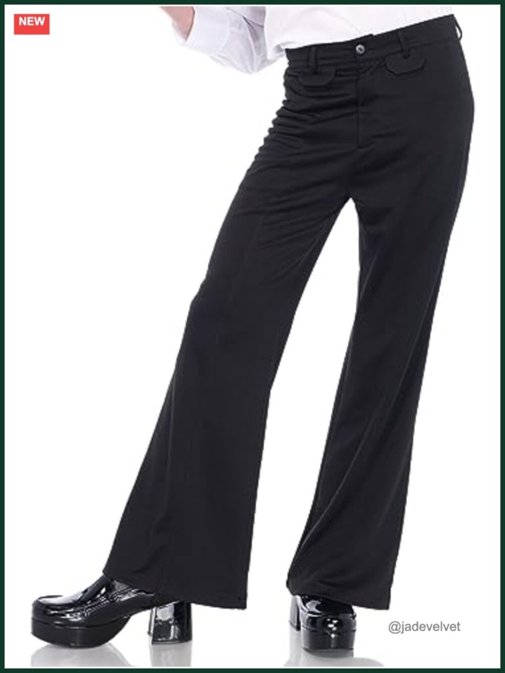Men's Bell Bottom Disco 70s Costume Pants Pleated Flare Halloween Party